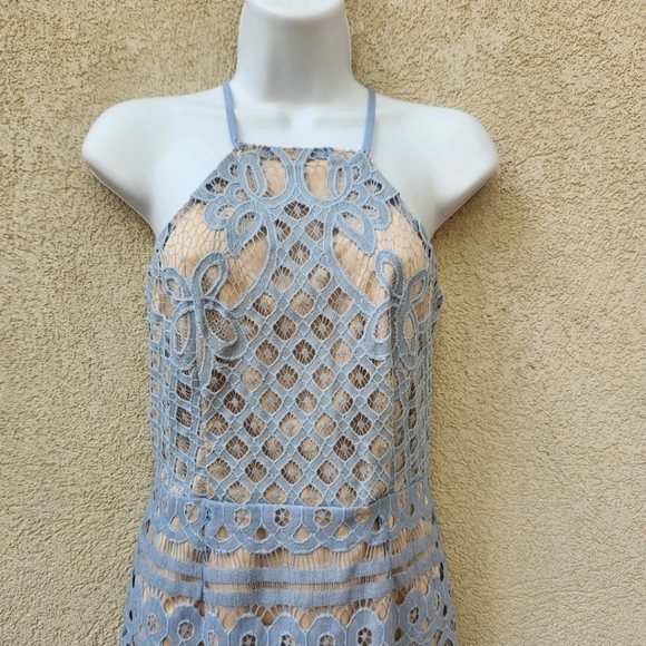 Lulu's Steal A Kiss Dress Extra Small Blue Lace Lined Event - Picture 2 of 10